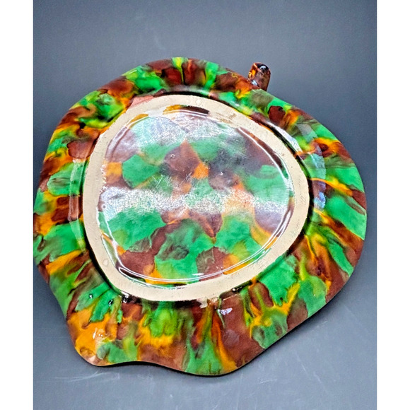 Majolica Pottery Plate Dish with Bird, Bright Colors, Heavy, Unmarked - Picture 9 of 16